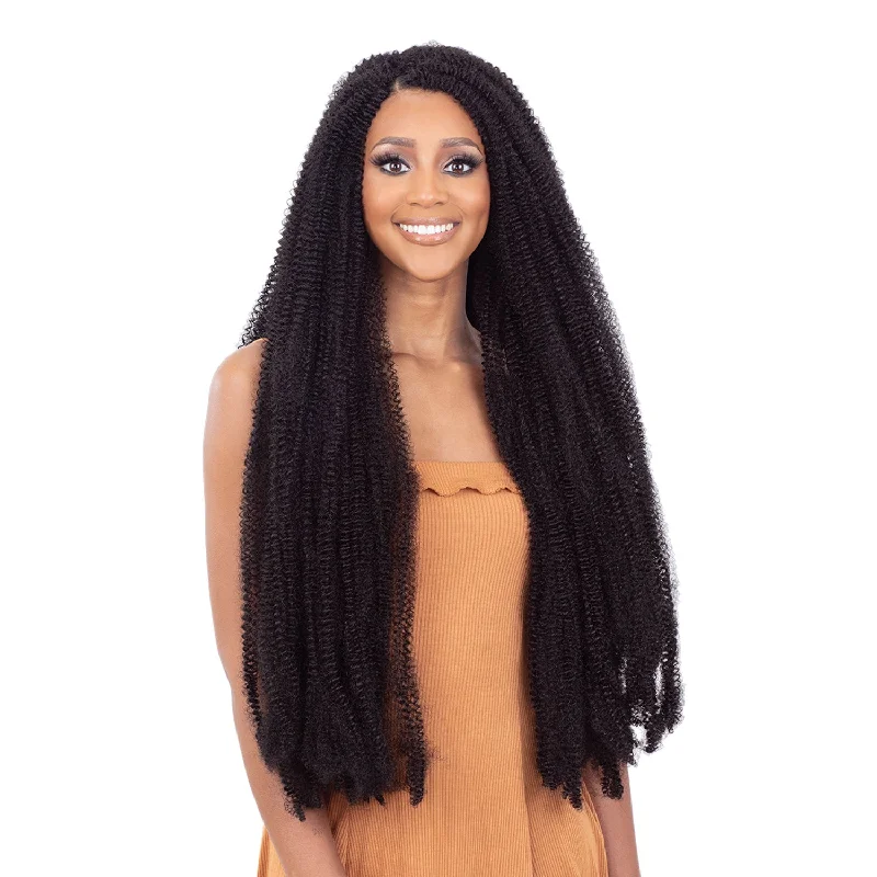 Braided wigs with a pre - plucked hairline for a natural lookFreetress Synthetic Crochet Braids - 3X Pre-Fluffed Poppin Twist 24"