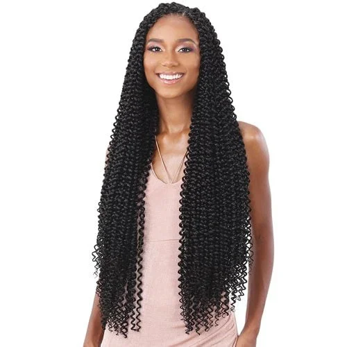 Blonde braided wigs for a trendy and sun - kissed appearanceFreeTress Synthetic Crochet Braids - Water Wave Extra Long