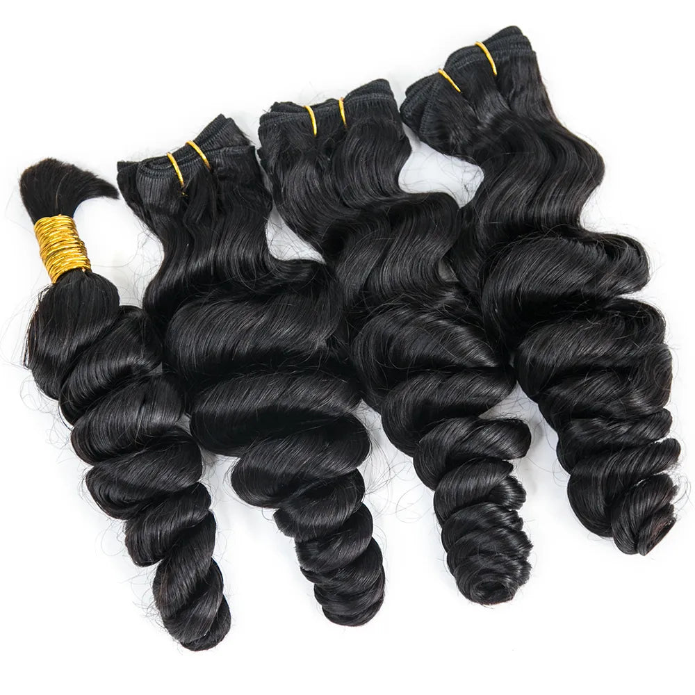 Adjustable - cap braided wigs for a comfortable fitHalf Braids Half Sew-in Combo Deal Loose Wave Natural Color