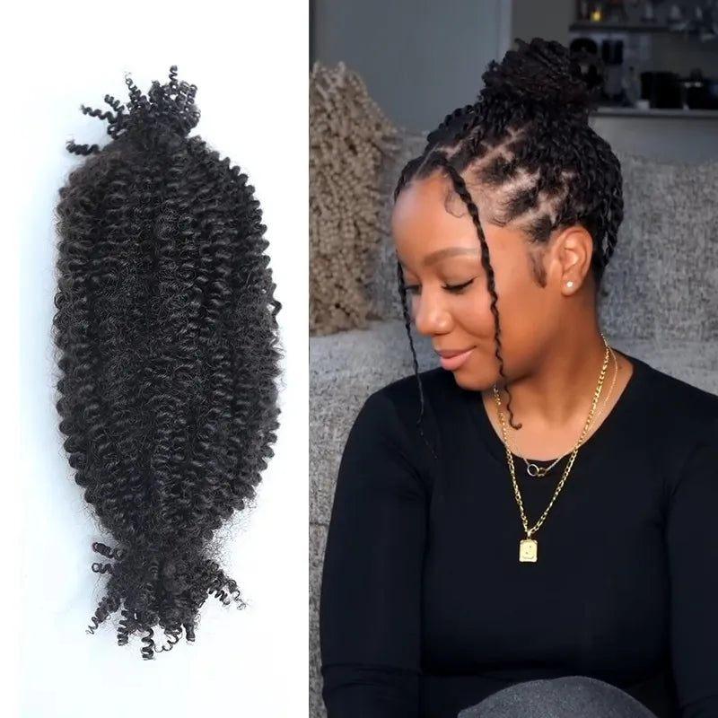 Braided wigs with a water - wave texture for a unique lookHuman Hair Spring Twist Hair Extensions