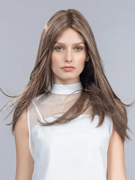 Long - length wig with a pre - bleached knot for a natural - looking scalpImpact | Remy Human Hair Lace Front Topper (Hand Tied)