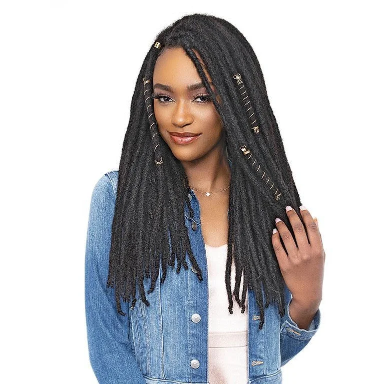 Human hair braided wigs for a luxurious feelJanet Collection 100% Human Hair Locs - Loc-N-Roll 12"-18"