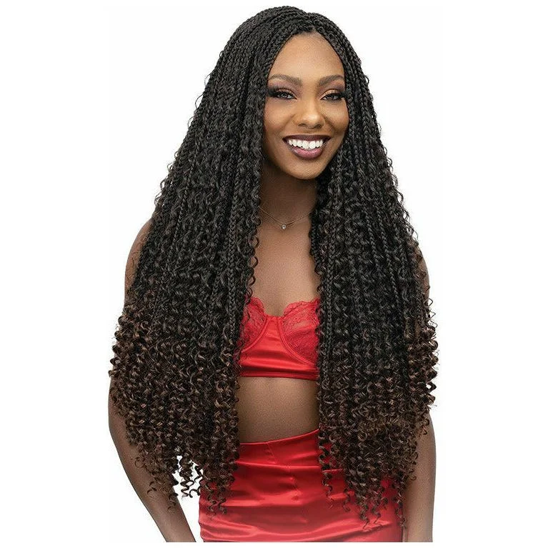 Blonde braided wigs for a trendy and sun - kissed appearanceJanet Collection Nala Tress Synthetic Crochet Braids - 3X Messy Box Braid 26"