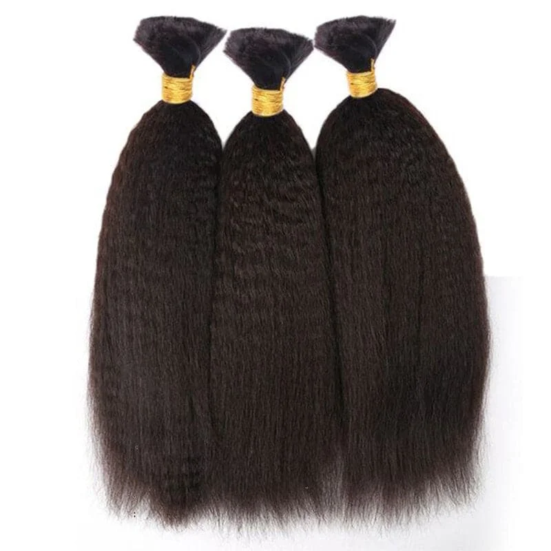 Micro braided wigs for a delicate and intricate styleKinky Straight Bulk Hair Extensions for Braiding