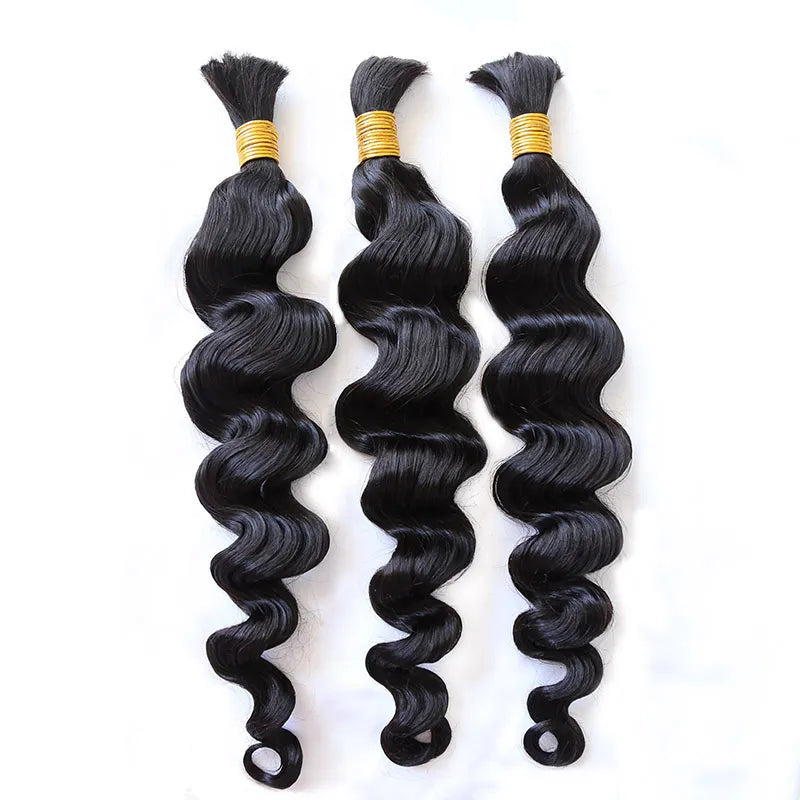 Braided wigs with a side - part for a flattering lookLoose Wave Bulk Hair Extensions for Braiding