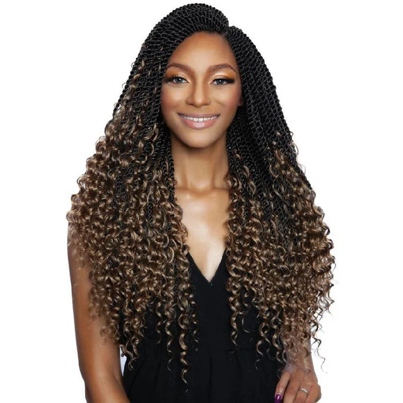 Braided wigs with a 180 - density for a full and thick appearanceMane Concept Afri-Naptrual Crochet Sengal Twist - SB312 3X Boho Senegal Twist 20" (T1B/613 only)