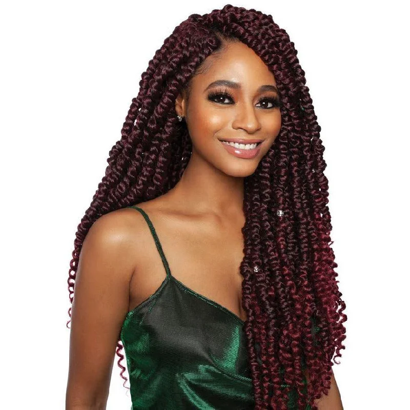 Braided wigs with a water - wave texture for a unique lookMane Concept Afri-Naptural Synthetic Crochet Loop Braids – TWB216 2X Jumbo Nomadik Twist 20"