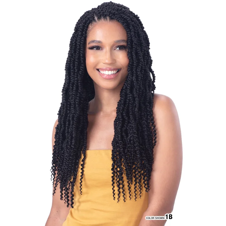 Bob - length braided wigs for a short and sassy lookModel Model Glance Braids – 3x Springy Passion Twist 18"