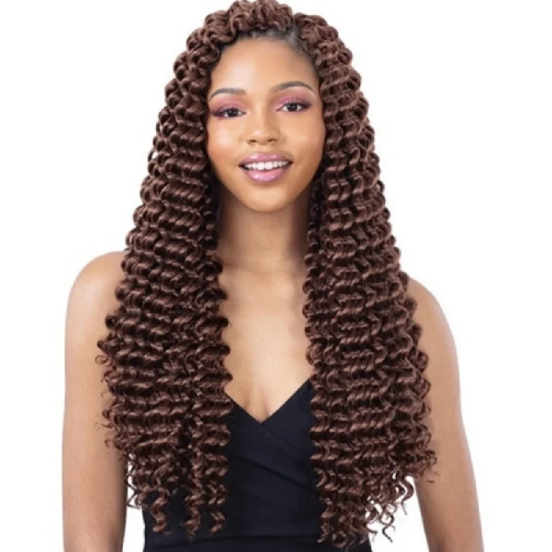 Braided wigs with a water - wave texture for a unique lookModel Model Glance Synthetic Braids - 3X Sea Wave 20"