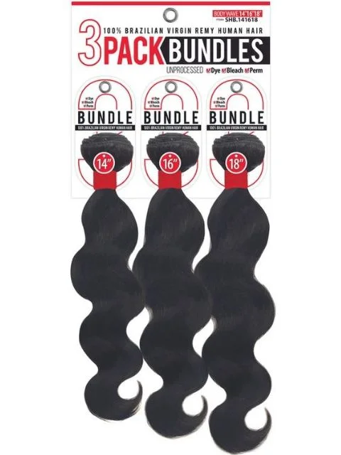 Braided wigs with a middle - part for a classic and elegant styleSeduction 100% Human Hair 3 Pack Bundle BODY WAVE" (SHB)