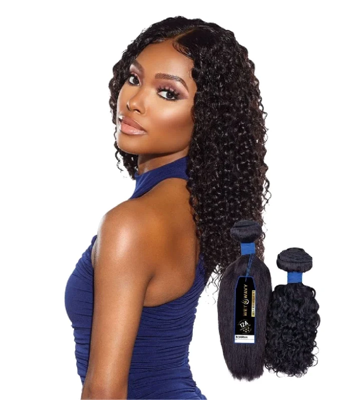 Bob - length braided wigs for a short and sassy lookSensationnel Bare & Natural 100% Virgin Human Hair 12A Wet&Wavy - Bohemian