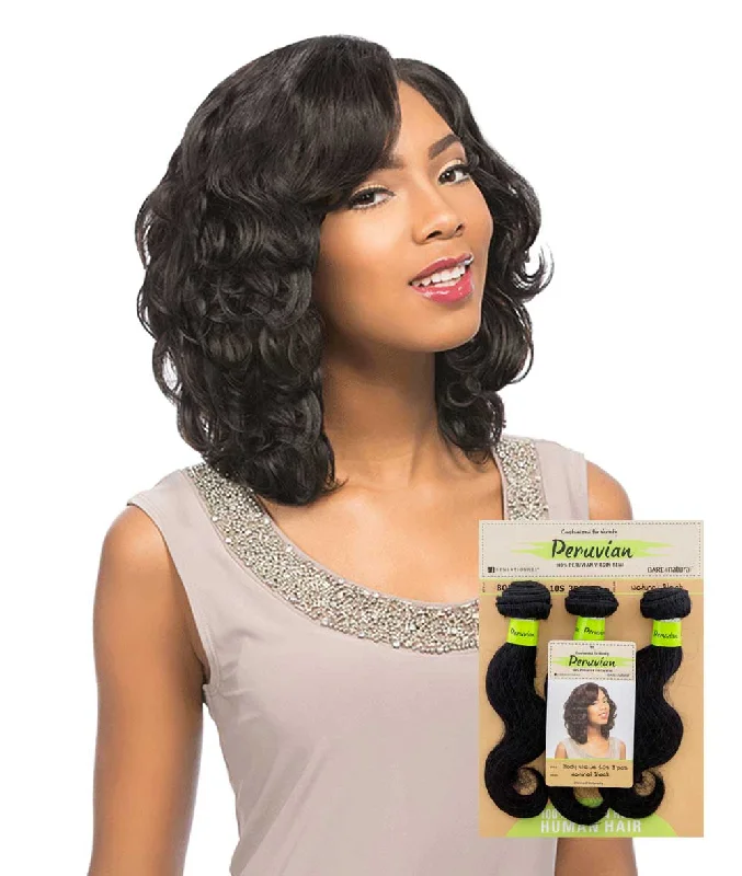 Long - length braided wigs for a glamorous and voluminous styleSensationnel Bare & Natural Peruvian - Body Wave 10S 3Pcs