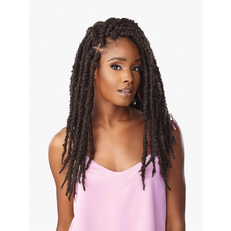 Braided wigs with a side - part for a flattering lookSensationnel Lulutress Crochet Braids - 2X Butterfly Locs 18"