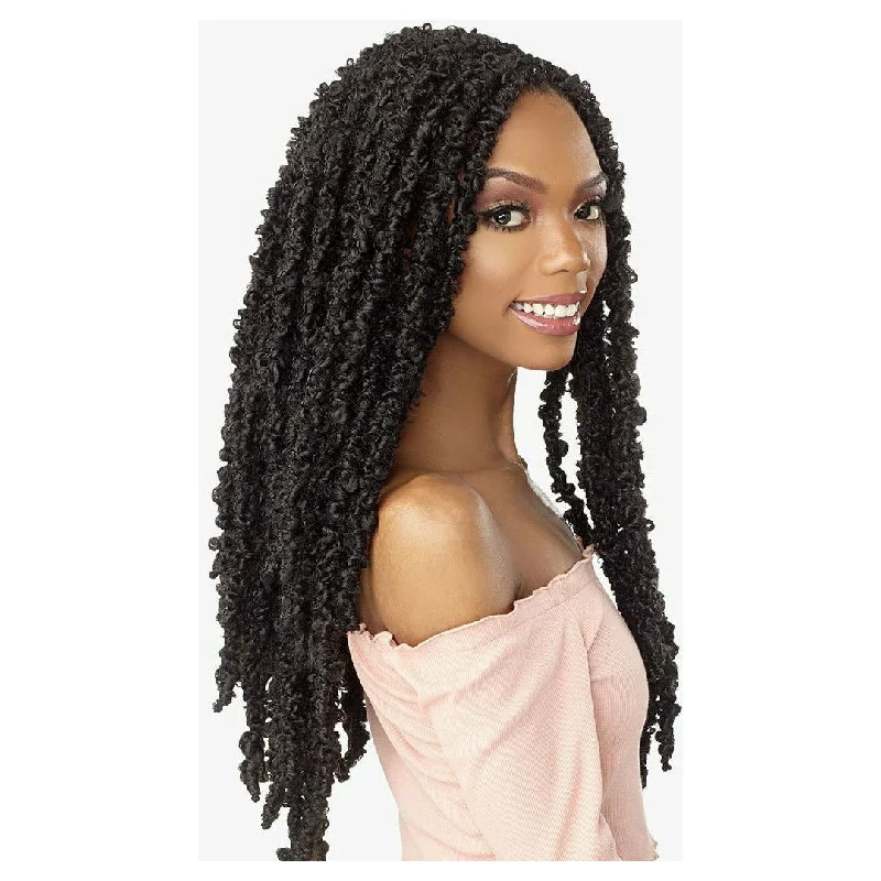 Braided wigs with a middle - part for a classic and elegant styleSensationnel Lulutress Crochet Braids - 2X Butterfly Locs II 18"