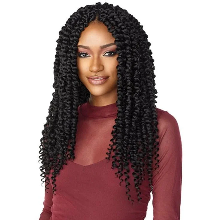 Child - friendly braided wigs with a soft and gentle feelSensationnel Lulutress Synthetic Crochet Braids - 2X Chunky Passion Twist 18"