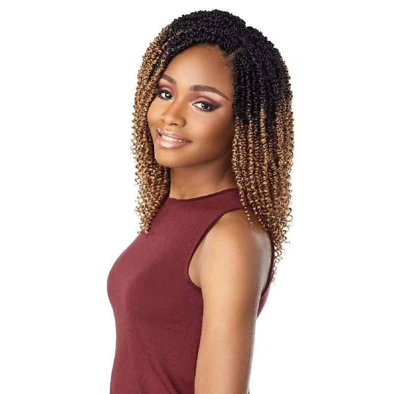 Bohemian - style braided wigs with added beads and accessoriesSensationnel Lulutress Synthetic Crochet Braids - 2X Skinny Passion Twist 12"