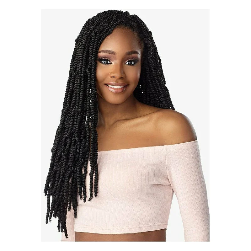 Braided wigs with a side - part for a flattering lookSensationnel Lulutress Synthetic Crochet Braids - 3X Afro Twist 24"