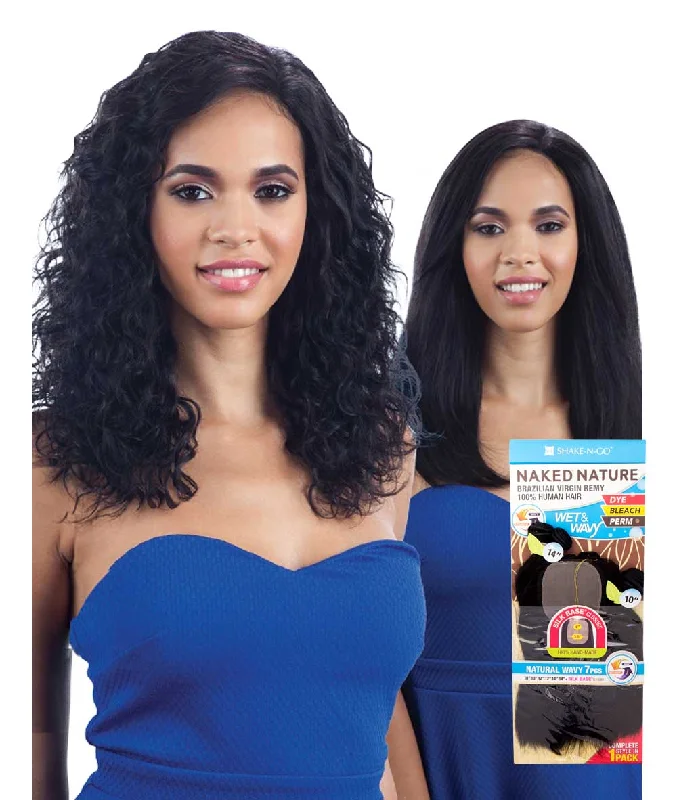 Braided wigs with a water - wave texture for a unique lookShake-N-Go Naked Nature Wet & Wavy - Natural Wavy 7Pcs