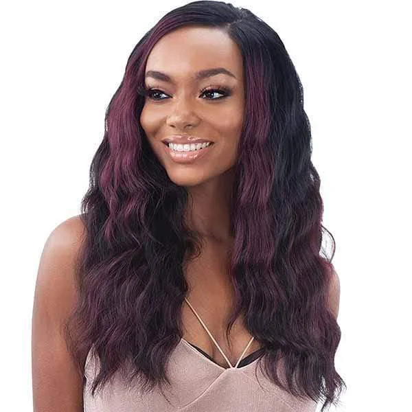 Braided wigs with a 180 - density for a full and thick appearanceSHAKE N GO ORGANIQUE WEAVE BALI WAVE 4 PCS 14"/16"/18" + LACE CLOSURE [SOBLS4]