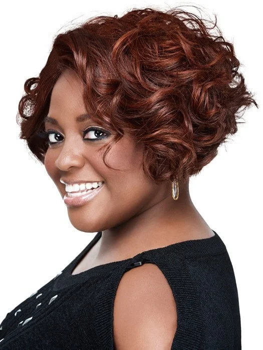 Long - length wig with a honey - blonde color for a warm and sunny appearanceCurled Bob by Sherri Shepherd | CLEARANCE