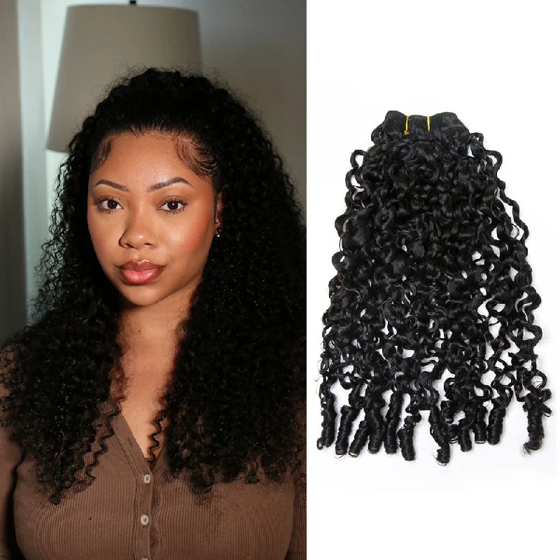 Braided wigs with a side - part for a flattering lookWater Curly Human Hair Bundles Natural Color