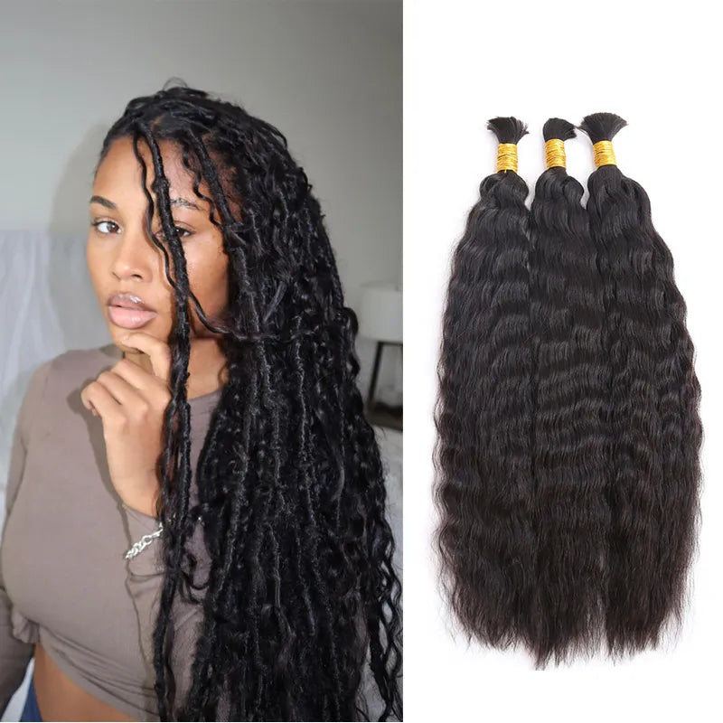 Heat - resistant braided wigs for styling flexibilityWet & Wavy Bulk Hair Extensions for Braiding