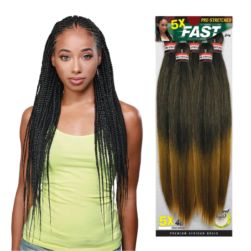 Heat - resistant braided wigs for styling flexibilityZury Sis Pre-Stretched Synthetic Braiding Hair - 5X Fast Braid 48"