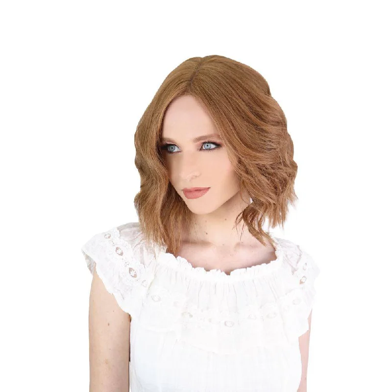 Short wig with a wavy texture for a beachy and relaxed look13" Divine Lace Top Wig Strawberry Blonde