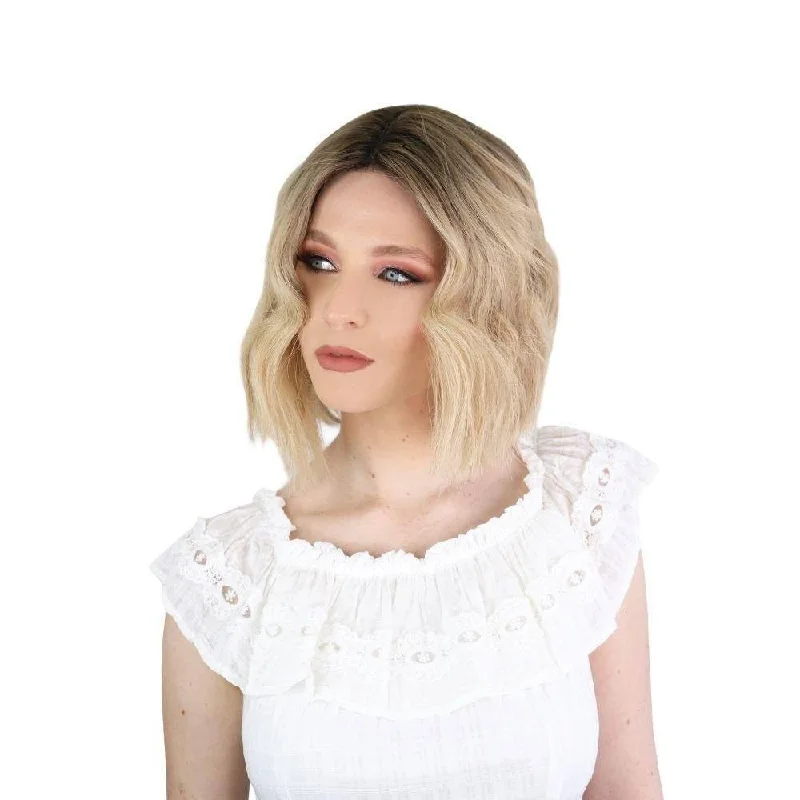 Monofilament - cap short wig for a breathable and natural - looking scalp13" Divine Lace Top Wig Golden Blonde w/ Full Rooting