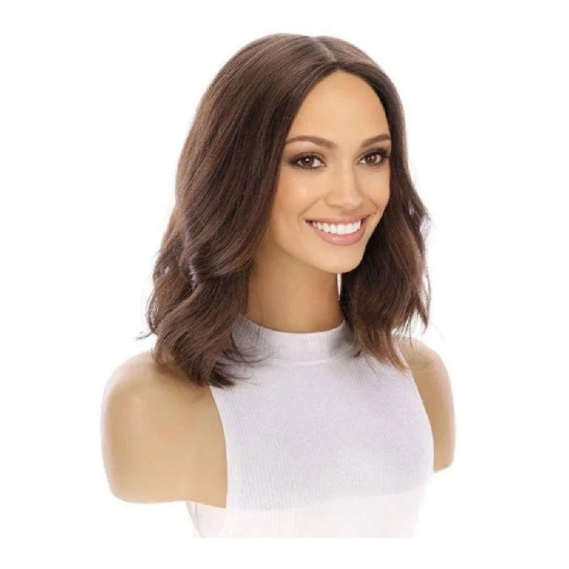 Monofilament - cap short wig for a breathable and natural - looking scalp13" Luxe Bob Silk Top Wig #5 Warm Dark Brown