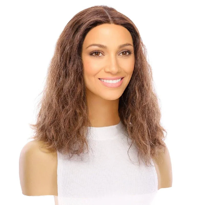 Short wig with a wavy texture for a beachy and relaxed look16" Divine Lace Top Wig Auburn Wavy