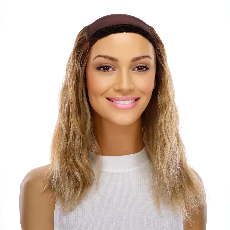 Short wig for daily office wear with a professional look16" HatFall Wig Ash Blonde Wavy