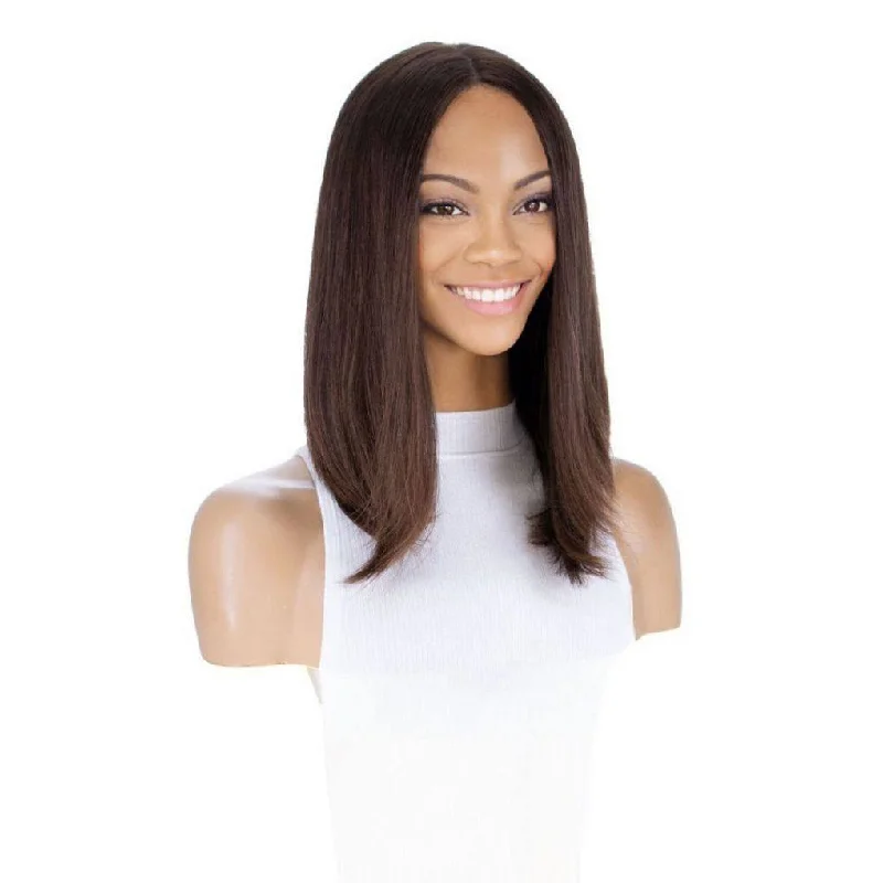 Layered short wig to add volume and dimension16" Divine Luxe Lace Top Wig #6 Neutral Medium Brown