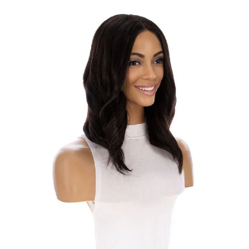 Short wig with a gradient color for a modern and stylish appearance16" Divine Lace Top Wig Natural Black