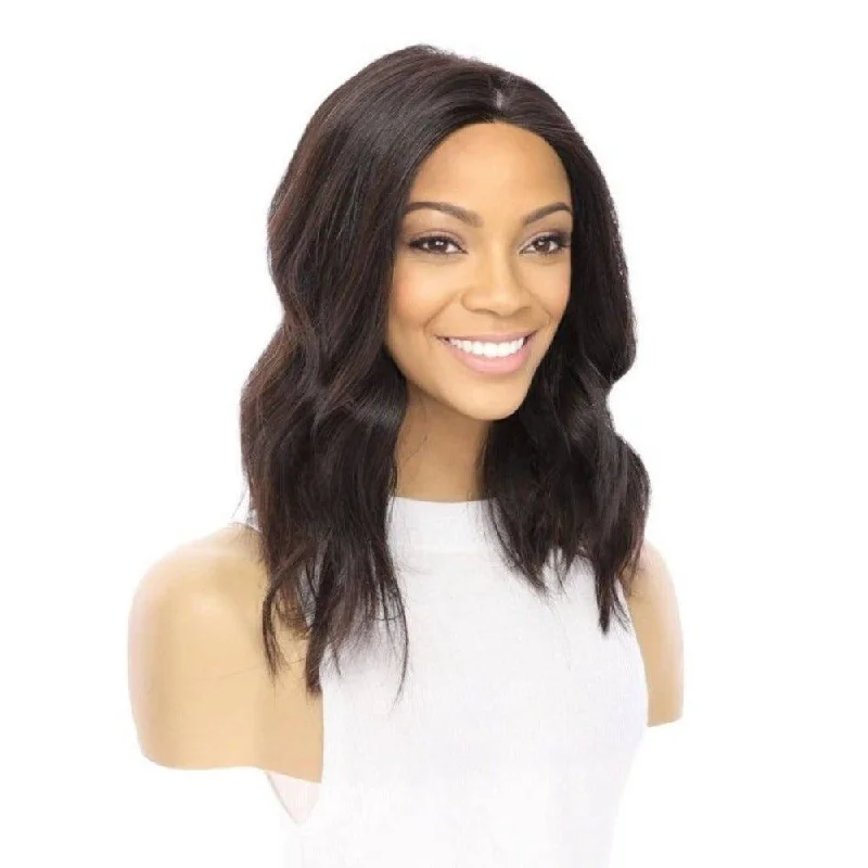 Short wig with a blunt bob cut for a modern and sleek style16" Princess Silk Top Wig Soft Black