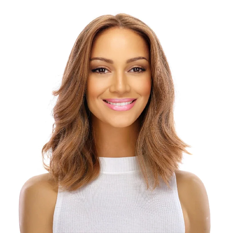 Short wig made from high - quality human hair for a luxurious feel16" Luxe Silk Top Wig #16 Warm Dark Blonde