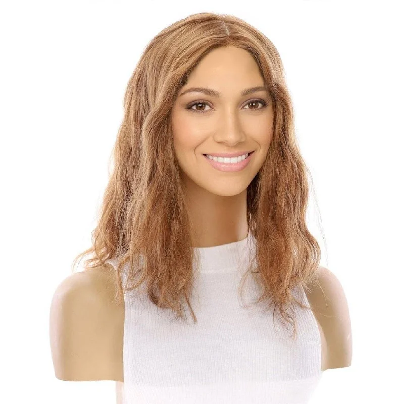 Platinum - blonde short wig for a trendy and eye - catching style16" Princess Skin Top Wig Strawberry Blonde Wavy