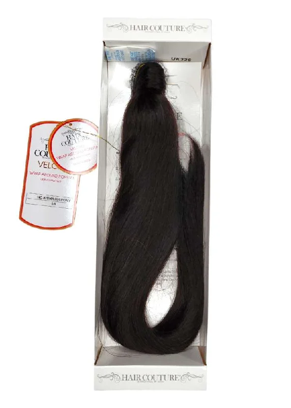 Synthetic ponytails with heat - resistant fibers for easy stylingAisha HH Ponytail