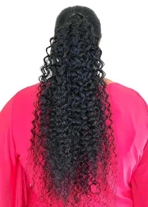 Braided ponytails with intricate patterns for an ethnic - inspired lookAyya 24" HH Ponytail