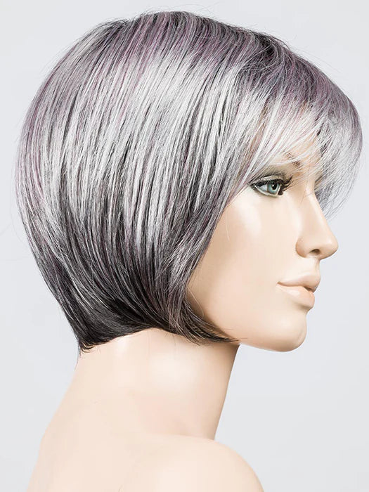 METALLIC PURPLE ROOTED | Pearl Platinum and Pure White with Black and Purple Blended throughout with Shaded Roots