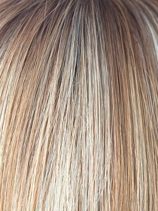 NUTMEG-F | Medium Blonde and Honey Brown Base Frosted with Platinum Blonde Highlights and Medium Golden Roots