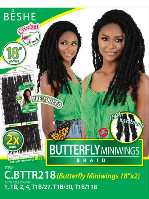 Clip - in Braid & Plait Hair Extensions for a Temporary and Convenient OptionBeshe 2X BUTTERFLY MINIWINGS Crochet Braid 18 C.BTTR218