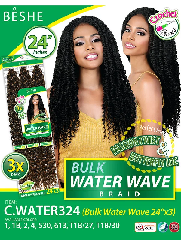 Braid & Plait Hair Extensions with a Braided Headband for an Added Fashion StatementBeshe 3X BULK WATER WAVE Crochet Braid 24 C.WATER324