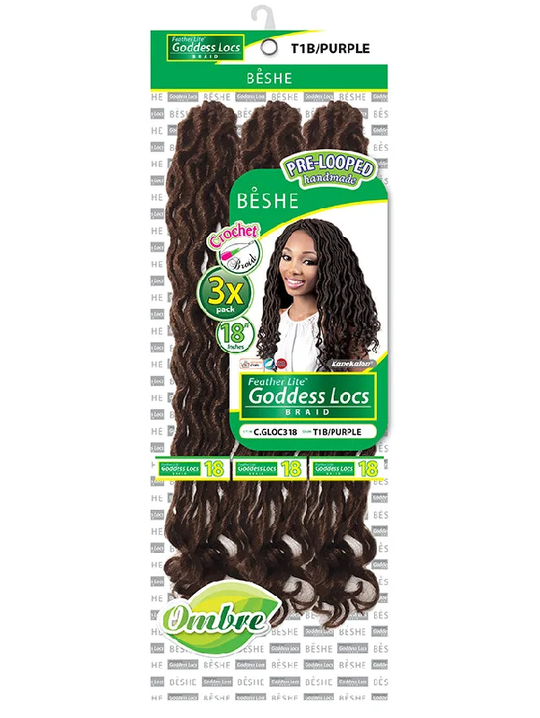 Long - Length Braid & Plait Hair Extensions for a Dramatic and Glamorous StyleBeshe 3X Feather Lite Pre-Looped GODDESS LOCS Crochet Braid 18 C.GLOC318