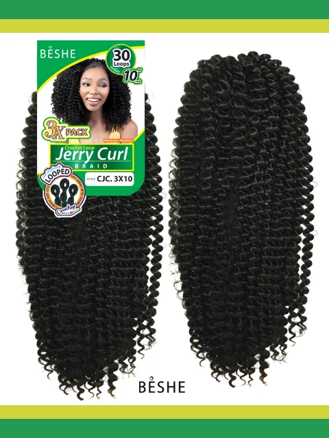 Heat - Resistant Braid & Plait Hair Extensions for Easy StylingBeshe JERRY CURL Crochet Braid 10 CJC.3X10