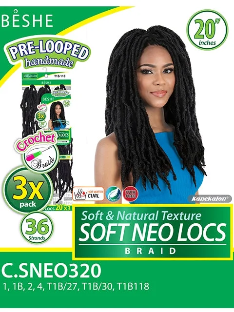 Human Hair Braid & Plait Hair Extensions for a Luxurious and Realistic LookBeshe Pre-Looped 3X SOFT NEO LOCS Crochet Braid 20