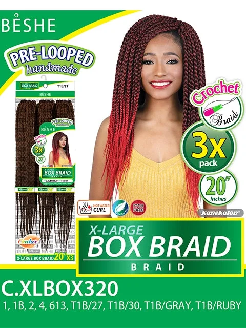 Braid & Plait Hair Extensions for a Summer Beach Party with a Laid - Back StyleBeshe Pre-Looped 3X X-LARGE BOX BRAID Crochet Braid 20