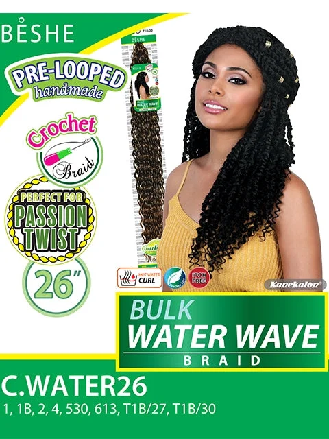 Clip - in Braid & Plait Hair Extensions for a Temporary and Convenient OptionBeshe Pre-Looped WATER WAVE Crochet Braid 26