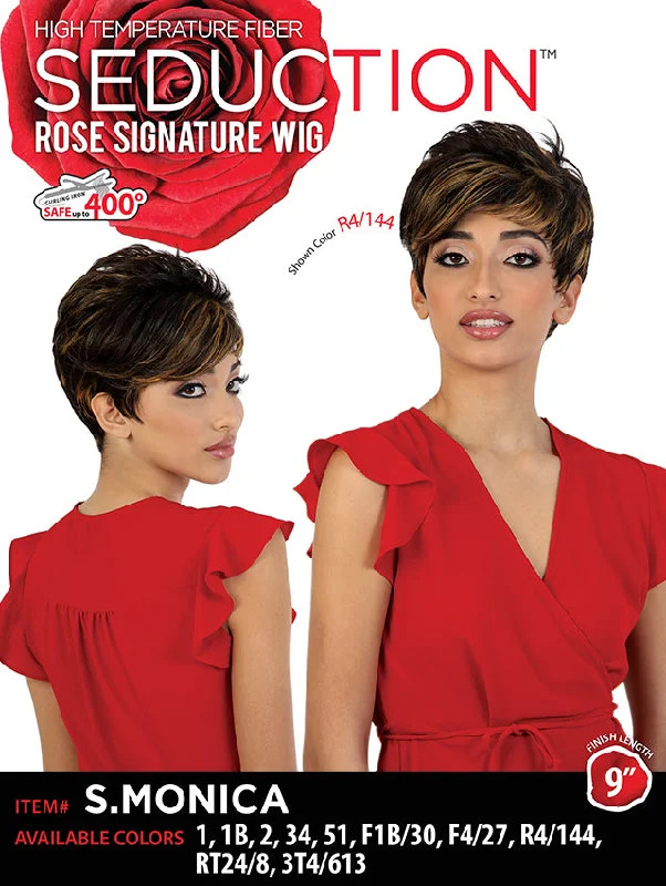 Adjustable - cap short wig for a customized and comfortable fitSeduction Rose Signature Synthetic Wig - S.MONICA