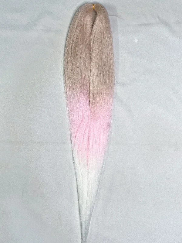 Short - Length Braid & Plait Hair Extensions for a Low - Maintenance and Edgy LookBLONDE PINK WHITE OMBRÉ Braiding hair extensions